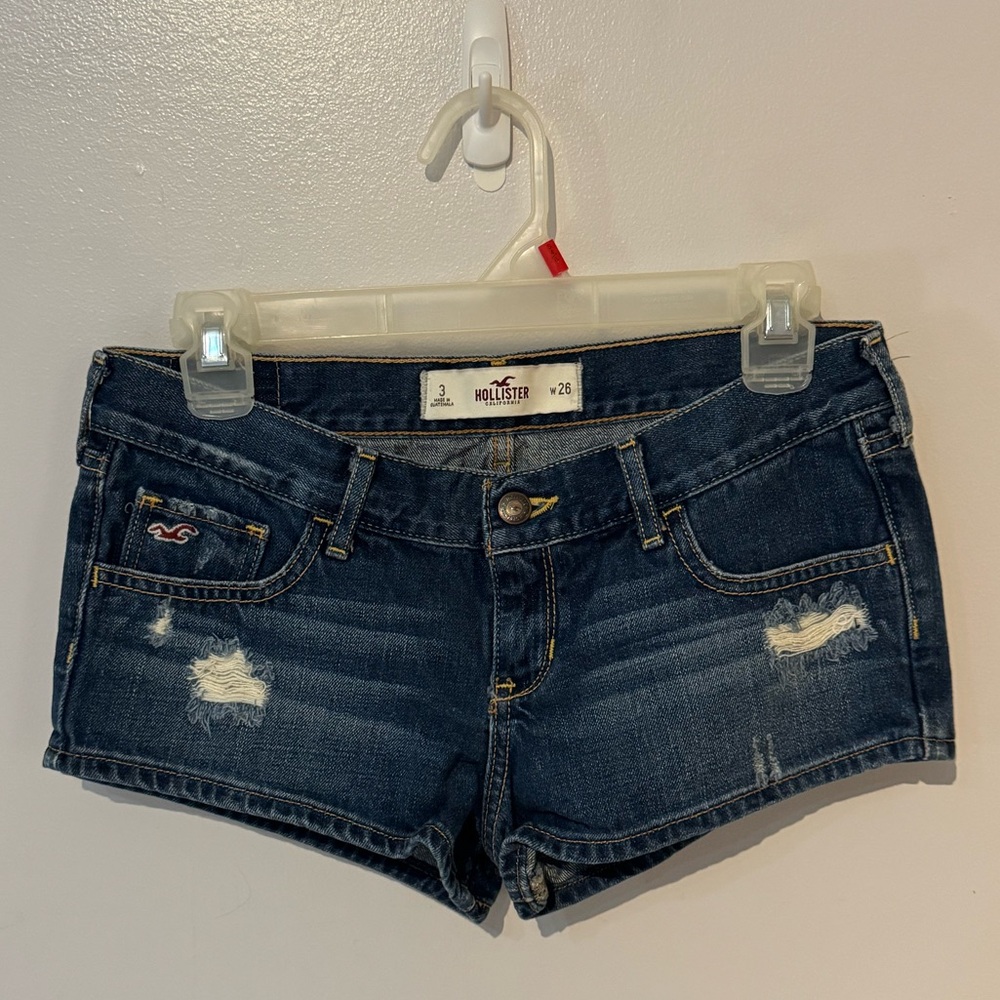 Hollister Women's Dark Blue Jean Shorts